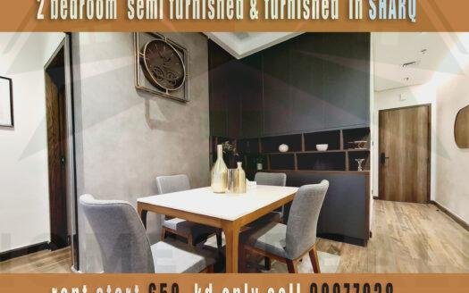 for rent 2 bedrooms apartment semi furnished and furnished in sharq